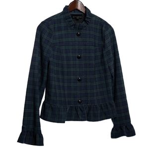 Banana Republic Preppy Tartan Jacket with Ruffles